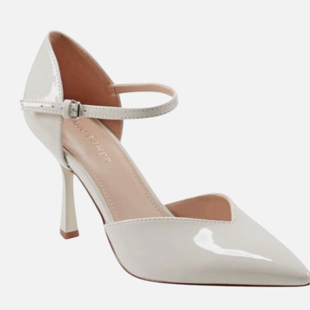 Marc Fisher Women's Haben Two-Piece Tapered Heel Pumps Ivory Size 8 M